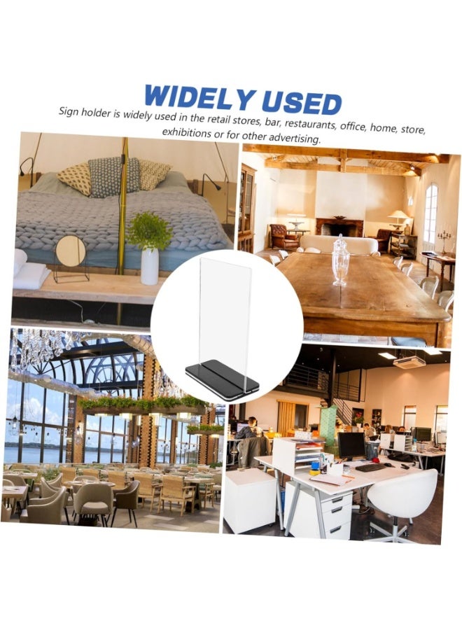 فاييت حامل لافتات أكريليك عمودي مزدوج الجوانب بقاعدة سوداء - Image 2